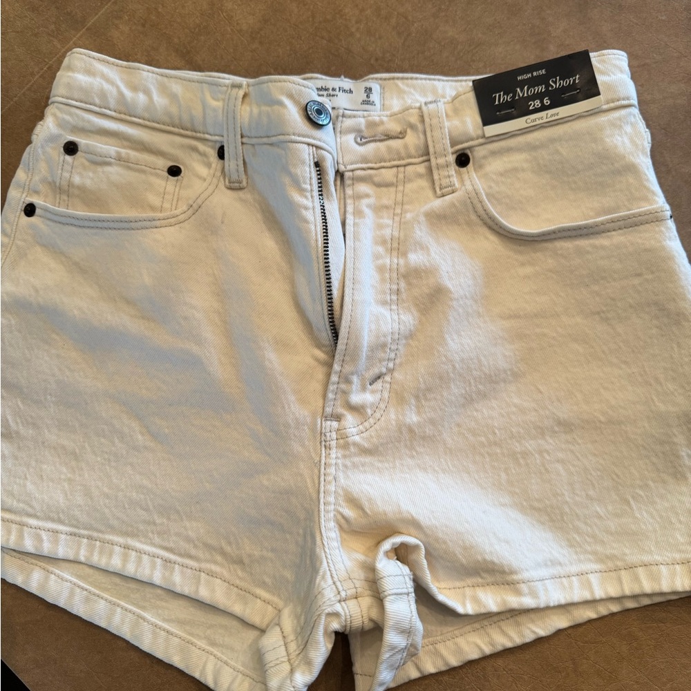 Cream AF curve love High-Waisted Denim Shorts